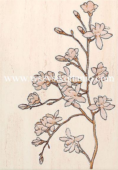 Dekor �cienny Sakura 2; 25 x 36, Domino, p�ytki, glazura, kafelki, dekory, Tub�dzin